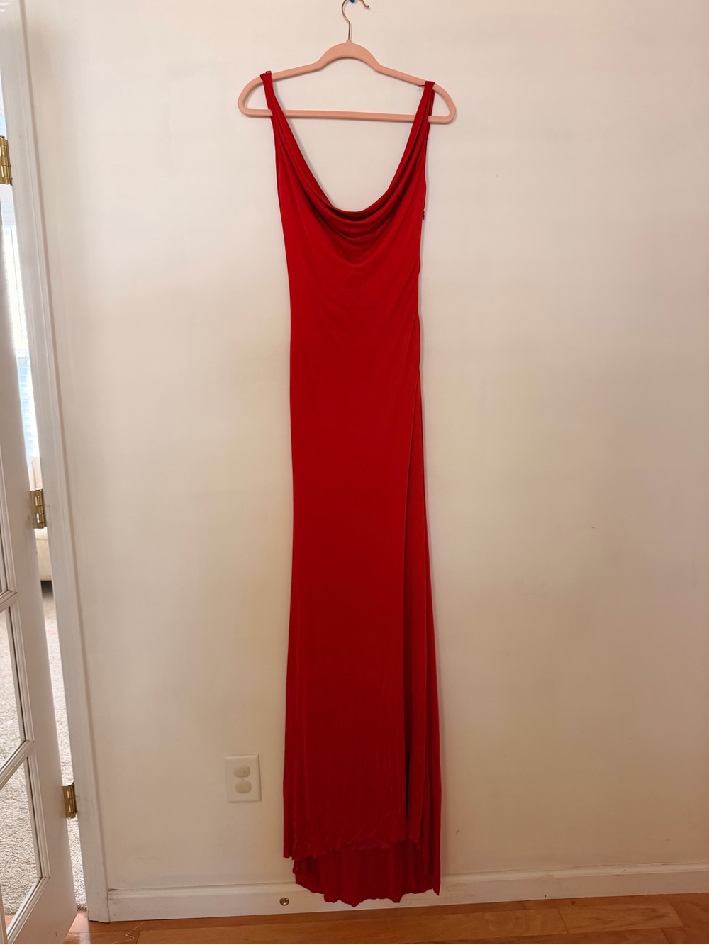 Alexander McQueen Red Floor Length Cowl Neck Gown - Vintage 90s Formal